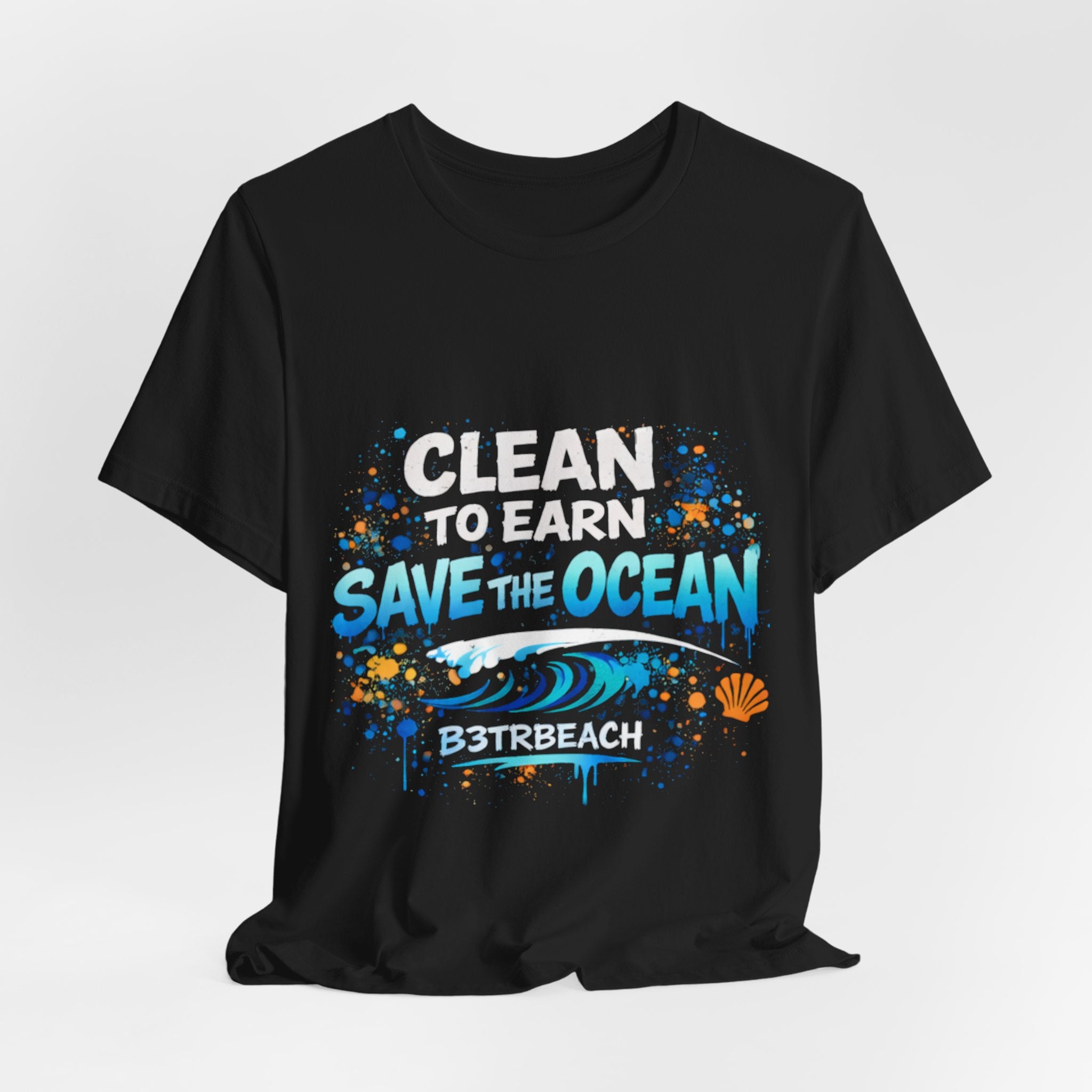 Save the Ocean T-Shirt — "Clean to Earn" Beach Cleanup Tee