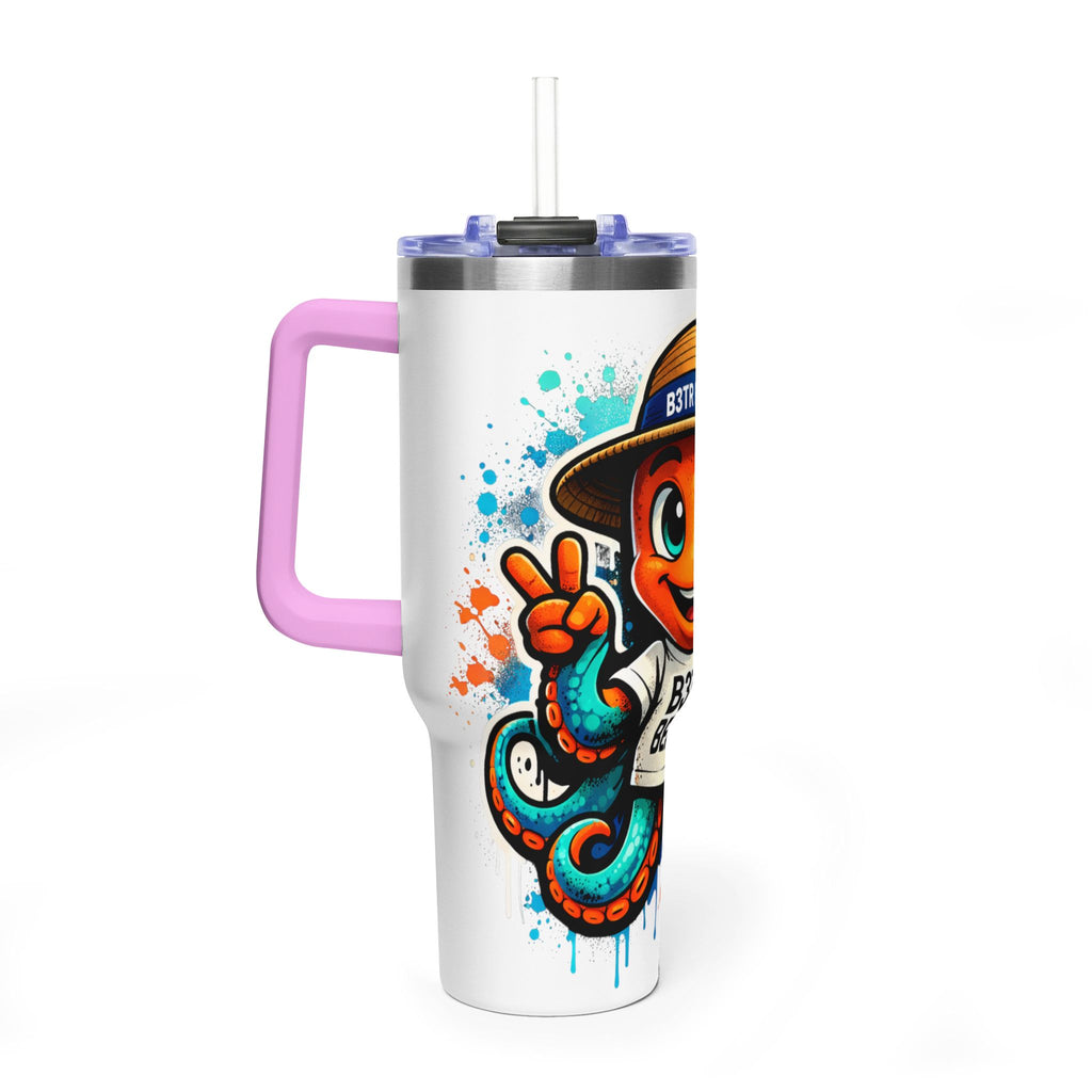 40oz Vacuum Tumbler — B3TR Beach Octopus Design (Insulated Travel Mug)