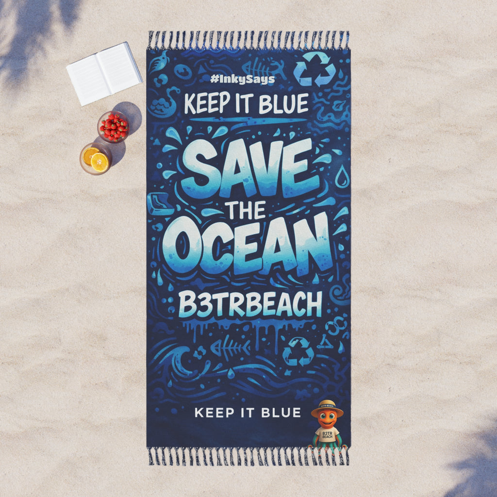 🌊 SAVE THE OCEAN — B3TRBeach Graffiti Towel