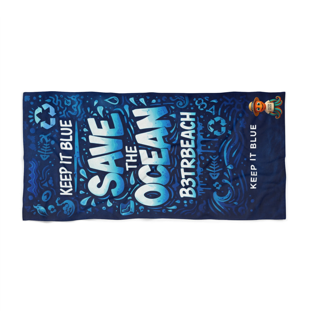 🌊 SAVE THE OCEAN — B3TRBeach Graffiti Towel