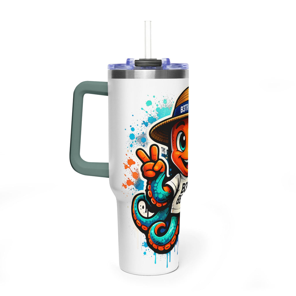40oz Vacuum Tumbler — B3TR Beach Octopus Design (Insulated Travel Mug)
