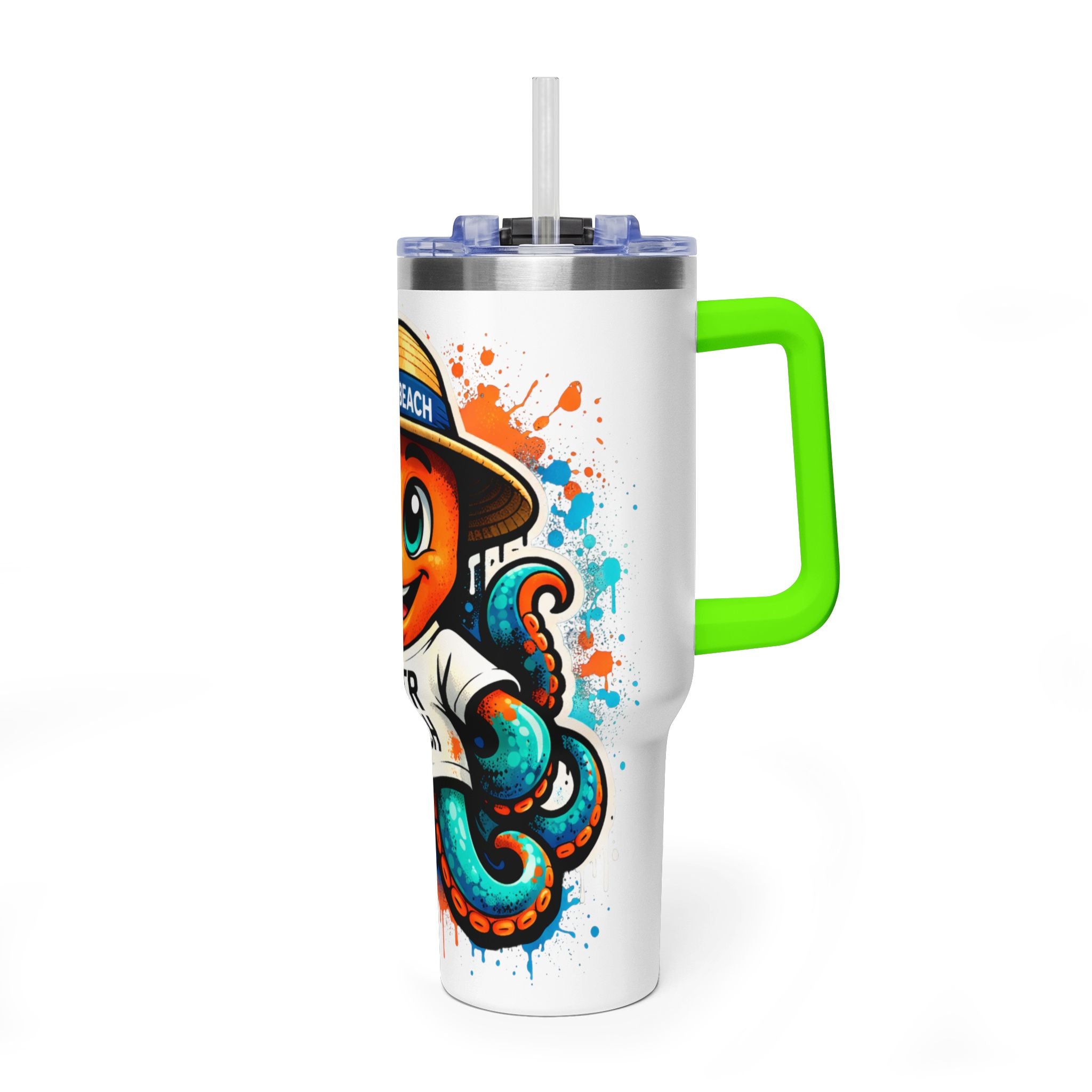 40oz Vacuum Tumbler — B3TR Beach Octopus Design (Insulated Travel Mug)