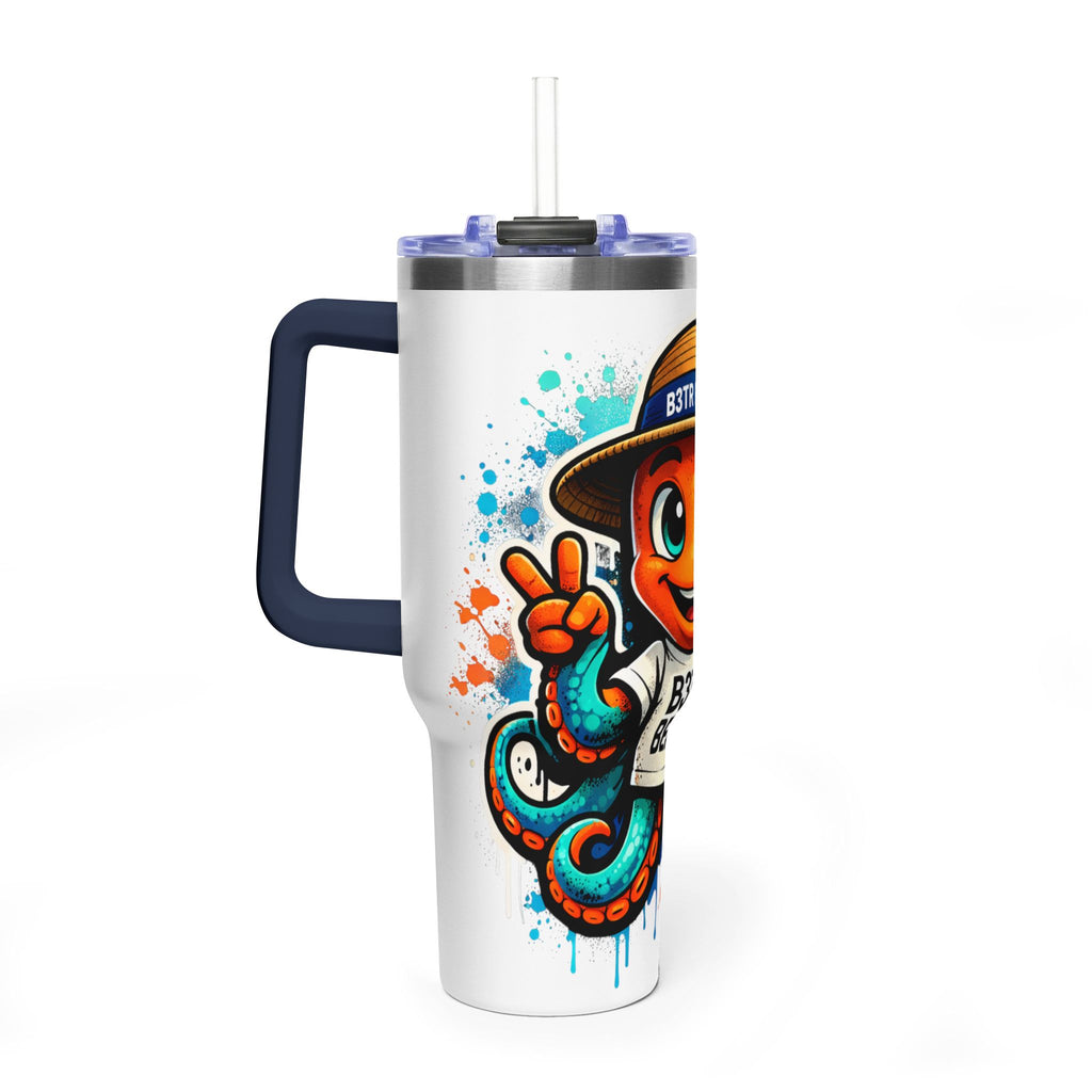 40oz Vacuum Tumbler — B3TR Beach Octopus Design (Insulated Travel Mug)