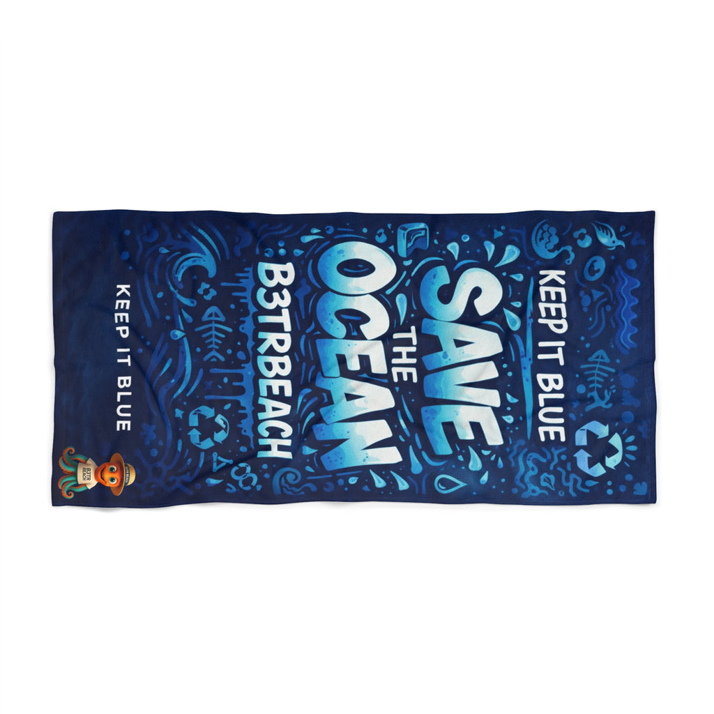 🌊 SAVE THE OCEAN — B3TRBeach Graffiti Towel