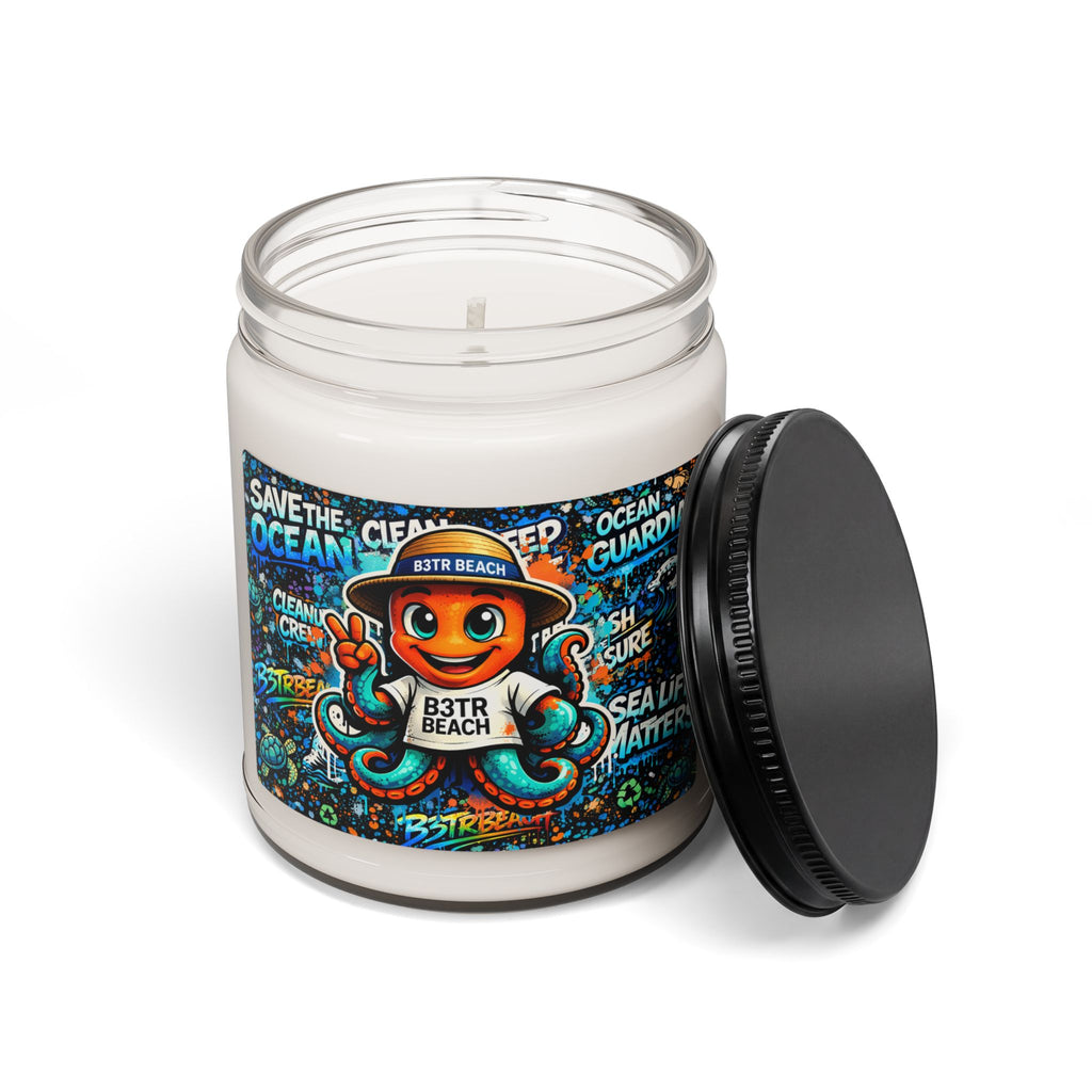Ocean Guardian Soy Candle — 9oz Scented Candle (Save the Ocean Octopus Design)