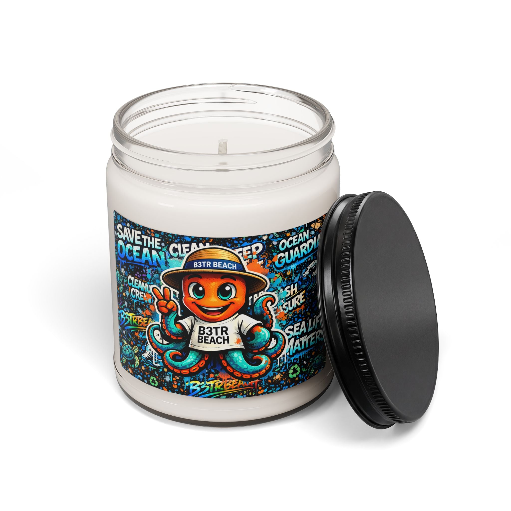 Ocean Guardian Soy Candle — 9oz Scented Candle (Save the Ocean Octopus Design)