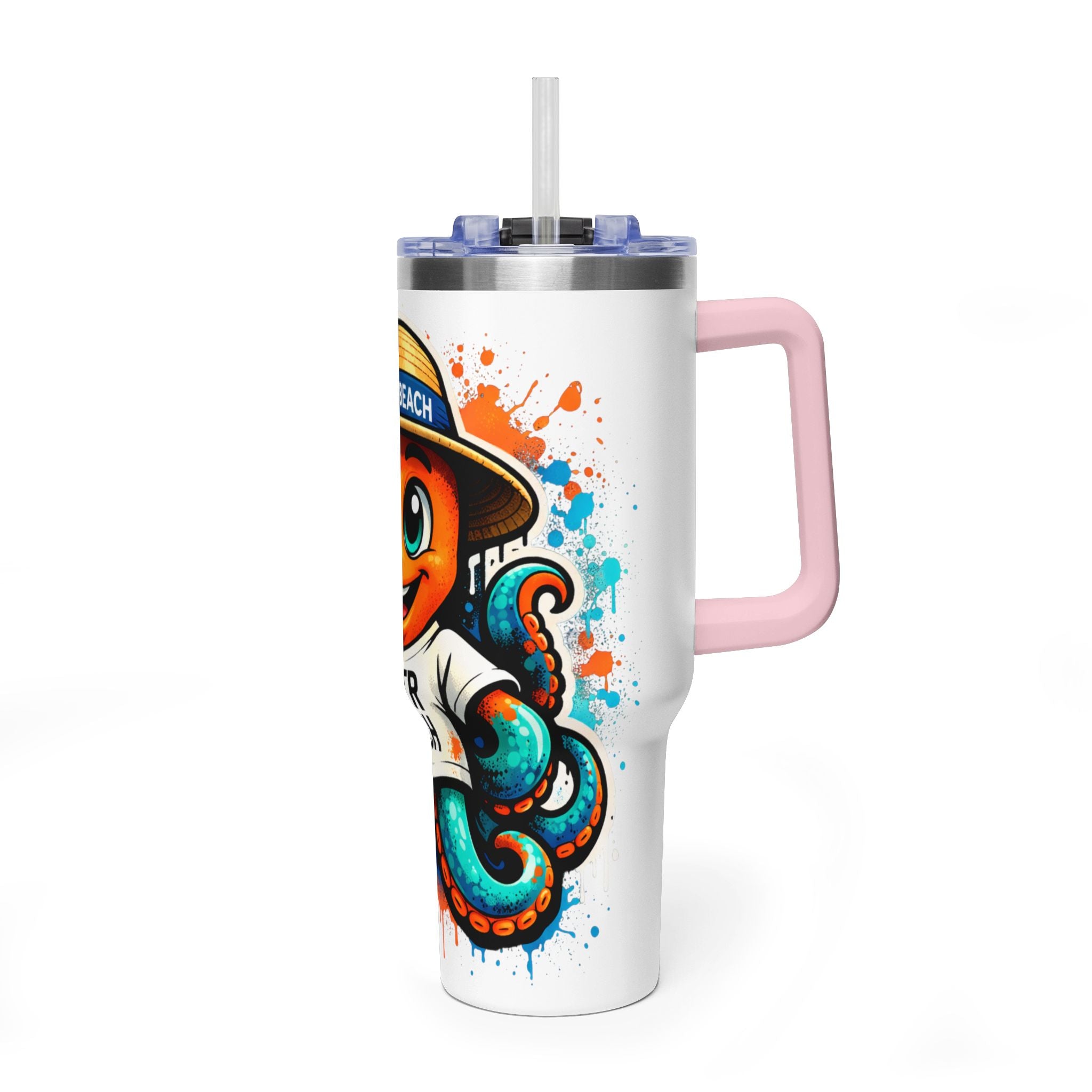 40oz Vacuum Tumbler — B3TR Beach Octopus Design (Insulated Travel Mug)