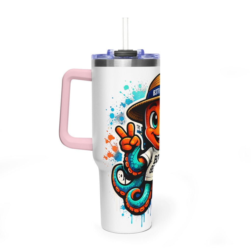 40oz Vacuum Tumbler — B3TR Beach Octopus Design (Insulated Travel Mug)