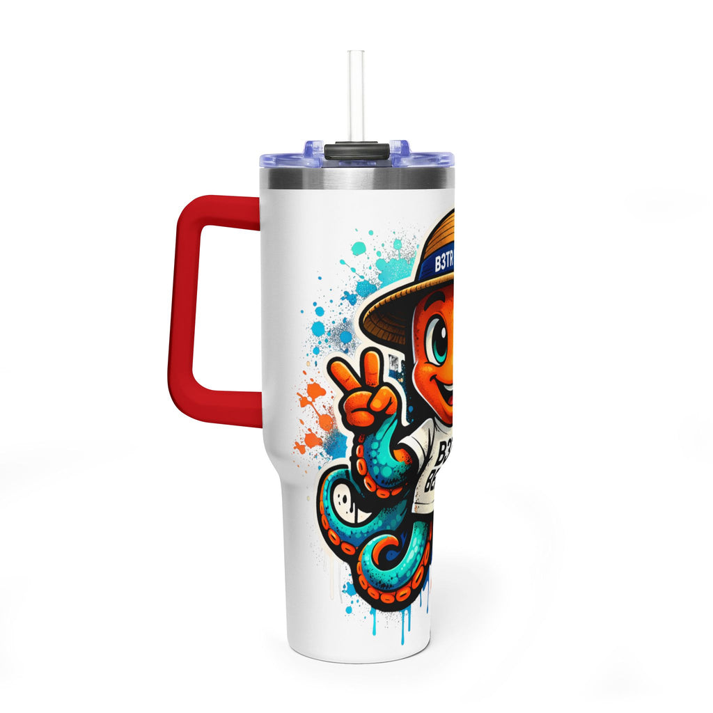 40oz Vacuum Tumbler — B3TR Beach Octopus Design (Insulated Travel Mug)