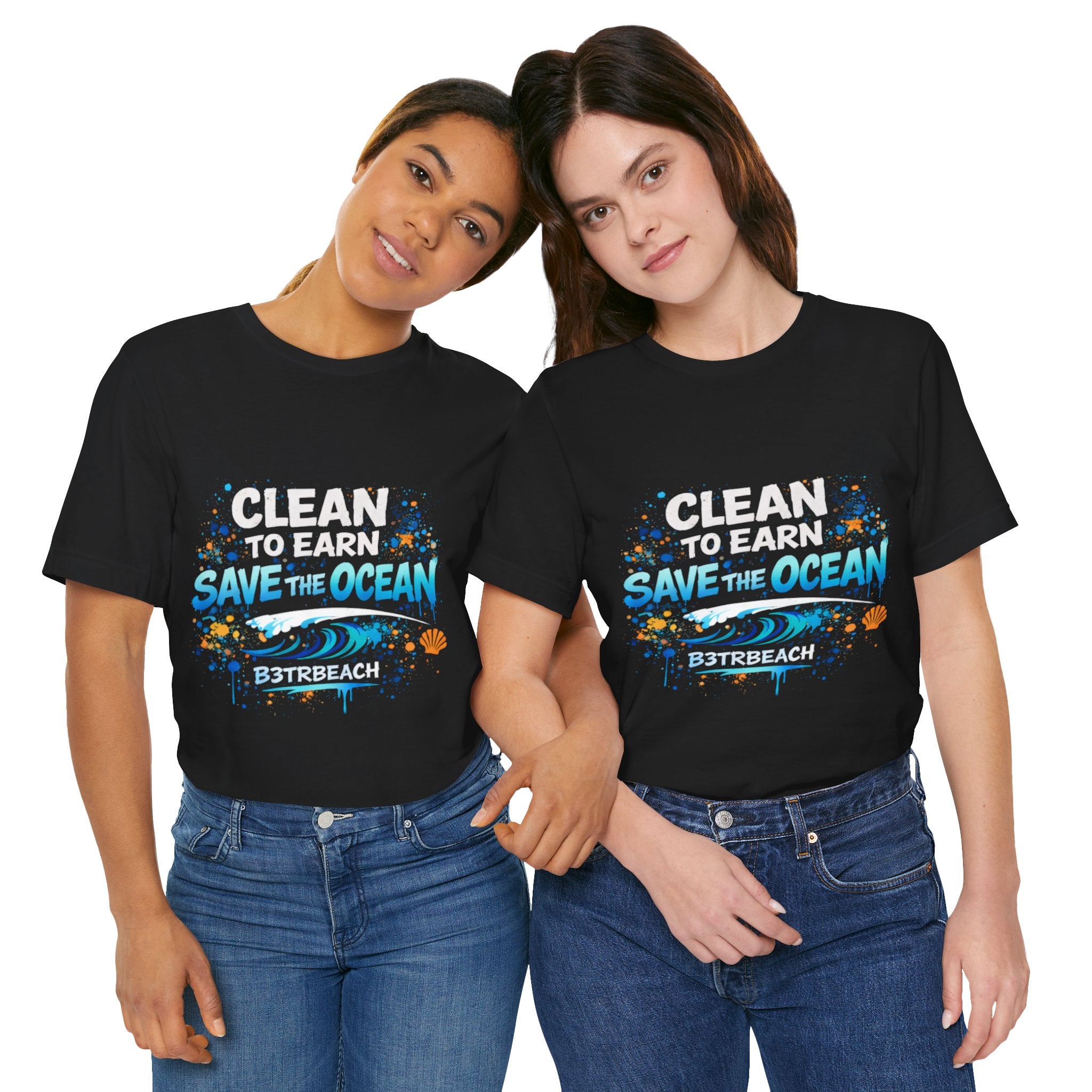 Save the Ocean T-Shirt — "Clean to Earn" Beach Cleanup Tee