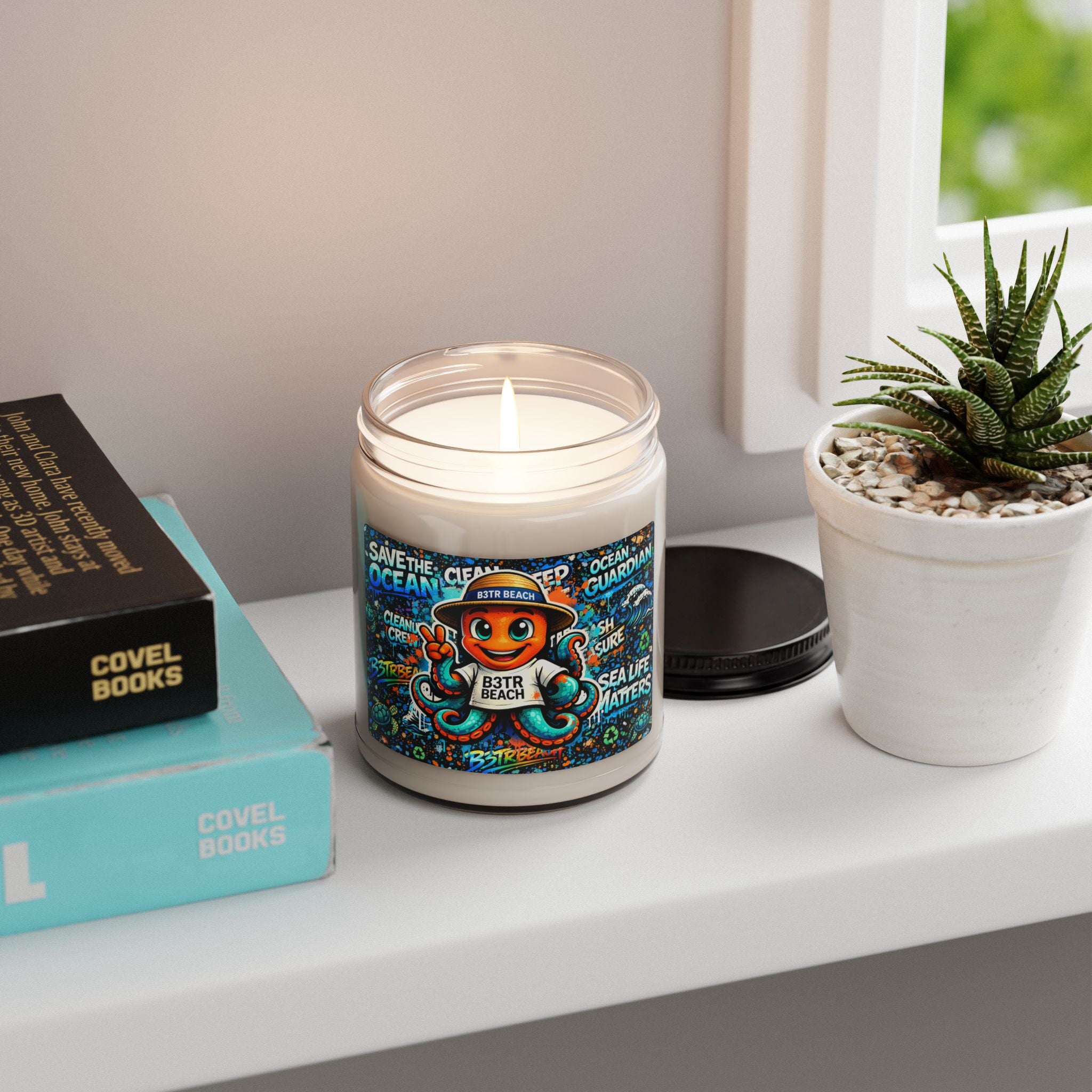 Ocean Guardian Soy Candle — 9oz Scented Candle (Save the Ocean Octopus Design)